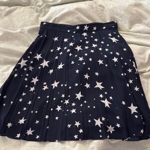 J Crew Navy Starry Night Pleated Skirt size 2